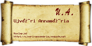 Ujvári Annamária névjegykártya
